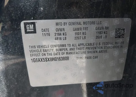 2017 Cadillac Cts Luxury from USA, damaged, VIN 1G6AX5SX8H0163808